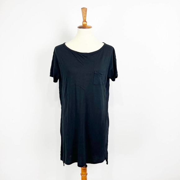 T Alexander Wang Black T-Shirt Dress scoop neck tshirt Size Medium - Picture 4 of 9